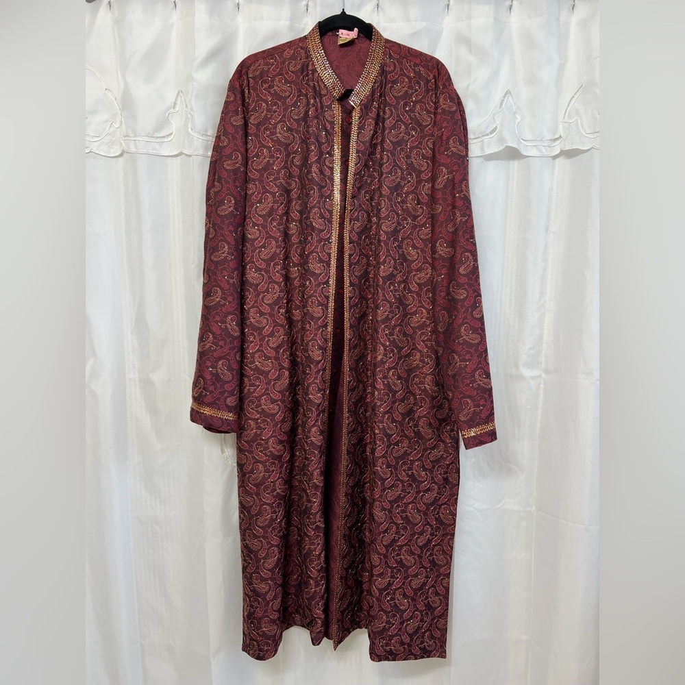 Manyavar Paisley Sherwani Indian Wedding Groom Kurta Coat XXL Bollywood